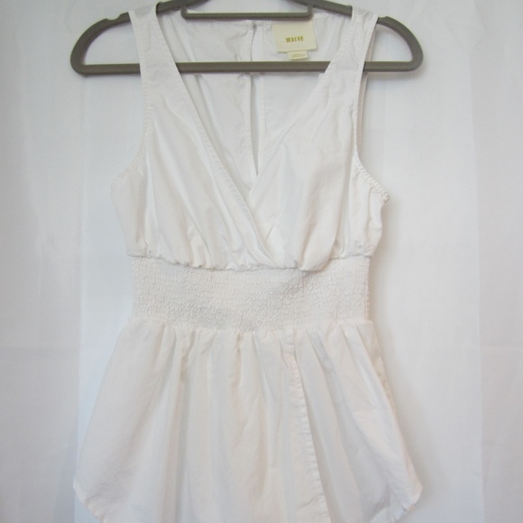 Anthropologie Tops - Anthropologie Maeve S Crisp White Tank Top Shirt